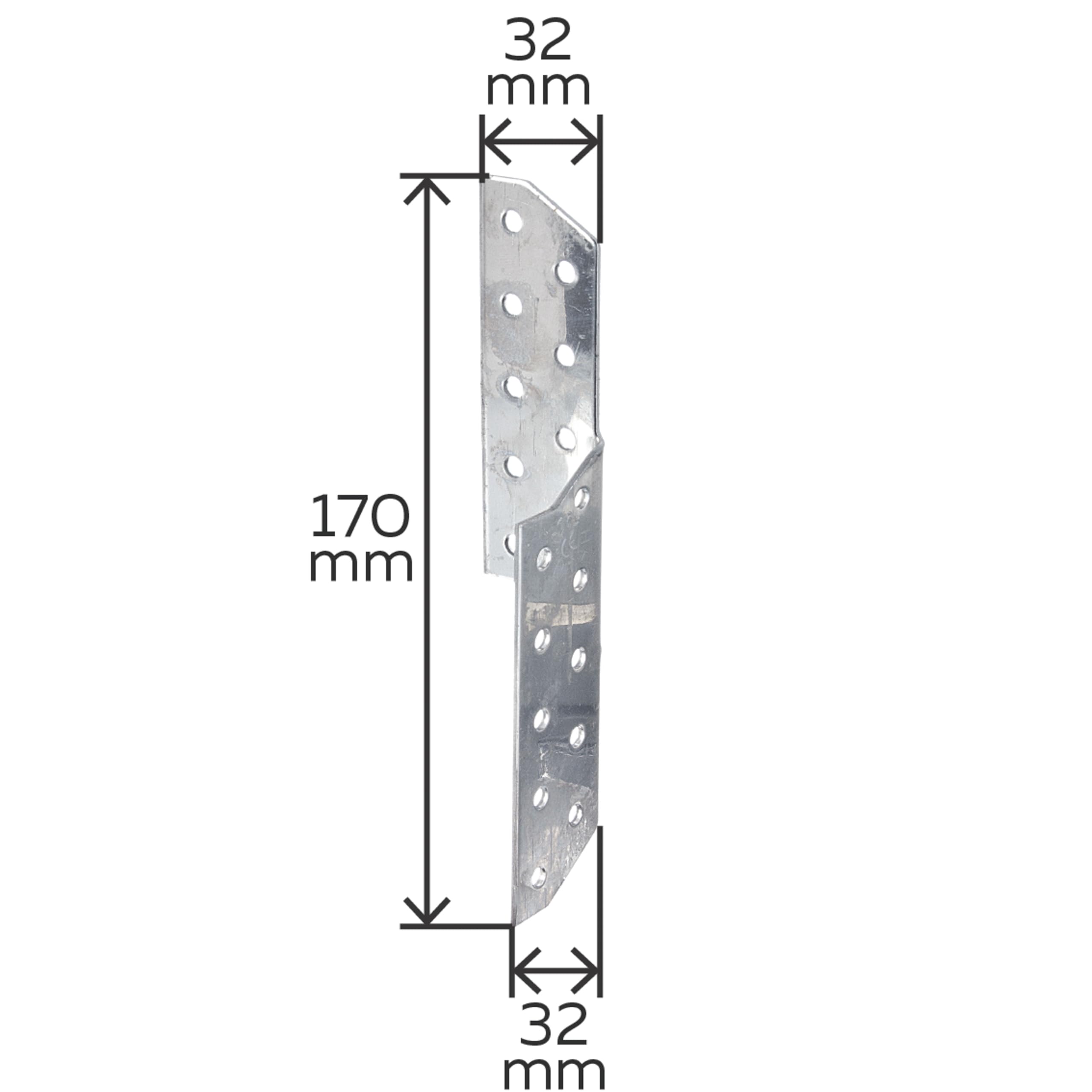 Alberts 848262 Sparren-Pfettenanker | rechts | Edelstahl | 32 x 32 x 170 mm | 25er Set