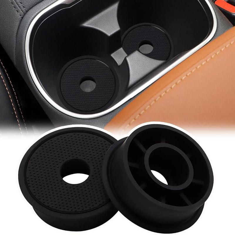 Elevadores de silicone para porta-copos auovo compatíveis com Subaru Outback, Legacy e outros veículos, preto, 2 peças