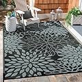 Anidaroel Outdoor Rugs 5x8ft for Patios Clearance Waterproof, Reversible Tropical Plastic Straw Camping Mat Outside Rug, Large Outdoor Area Rug for RV, Porch, Deck, Balcony, Picnic(5'x8')