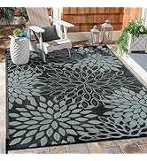 Anidaroel Outdoor Rugs 5x8ft for Patios Clearance Waterproof, Reversible Tropical Plastic Straw C...