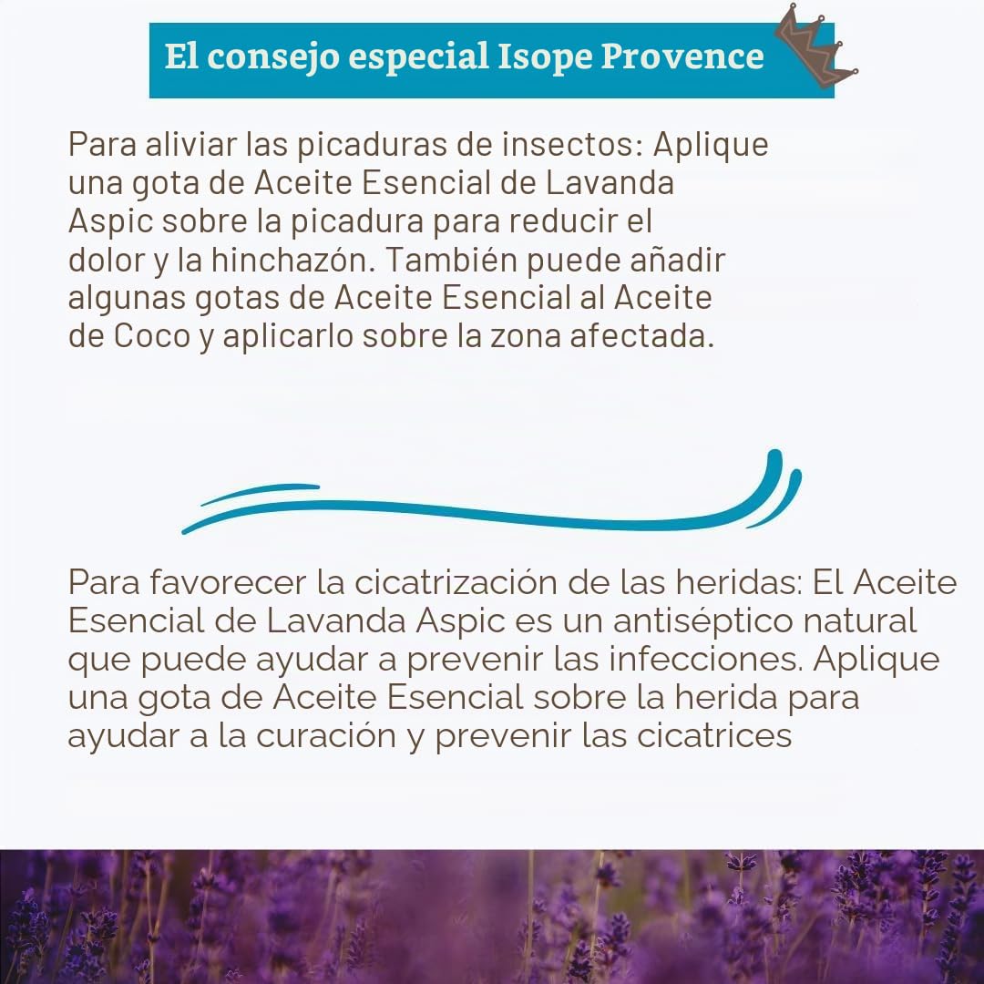 Aceite Esencial Lavandin Grosso 1 cama – Directo Productor Francia Drôme Provenzal – 100% puro y natural – Difusor, Aromaterapia, Relajación, Sueño, Bienestar –