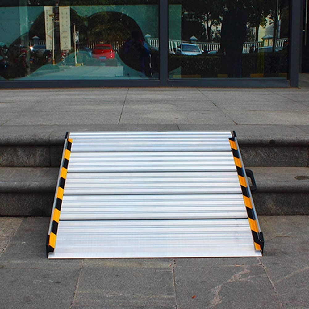 Rampa móvil para silla de ruedas, accesibilidad de aleación de aluminio, rampas de umbral de movilidad, portátil y multicolor, ayuda para discapacitados, conveniente