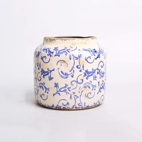 Amazon 装飾花瓶 中国のヴィンテージフラワーポット 屋内ジューシー緑色植物セラミックフラワーポット デスク装飾 クラシックホームデコレーション 水差しの花瓶 花器 インテリアボウル オンライン通販