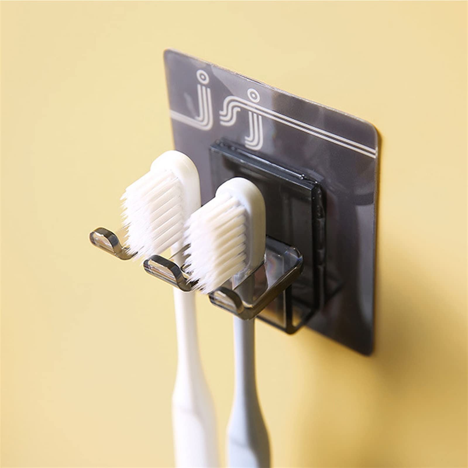 Soportes for cepillos de dientes Almacenamiento de pasta de dientes Estante de pared Soporte for cepillos de dientes Colgador de taza de enjuague bucal Soporte de almacenamiento negro sin perforacione
