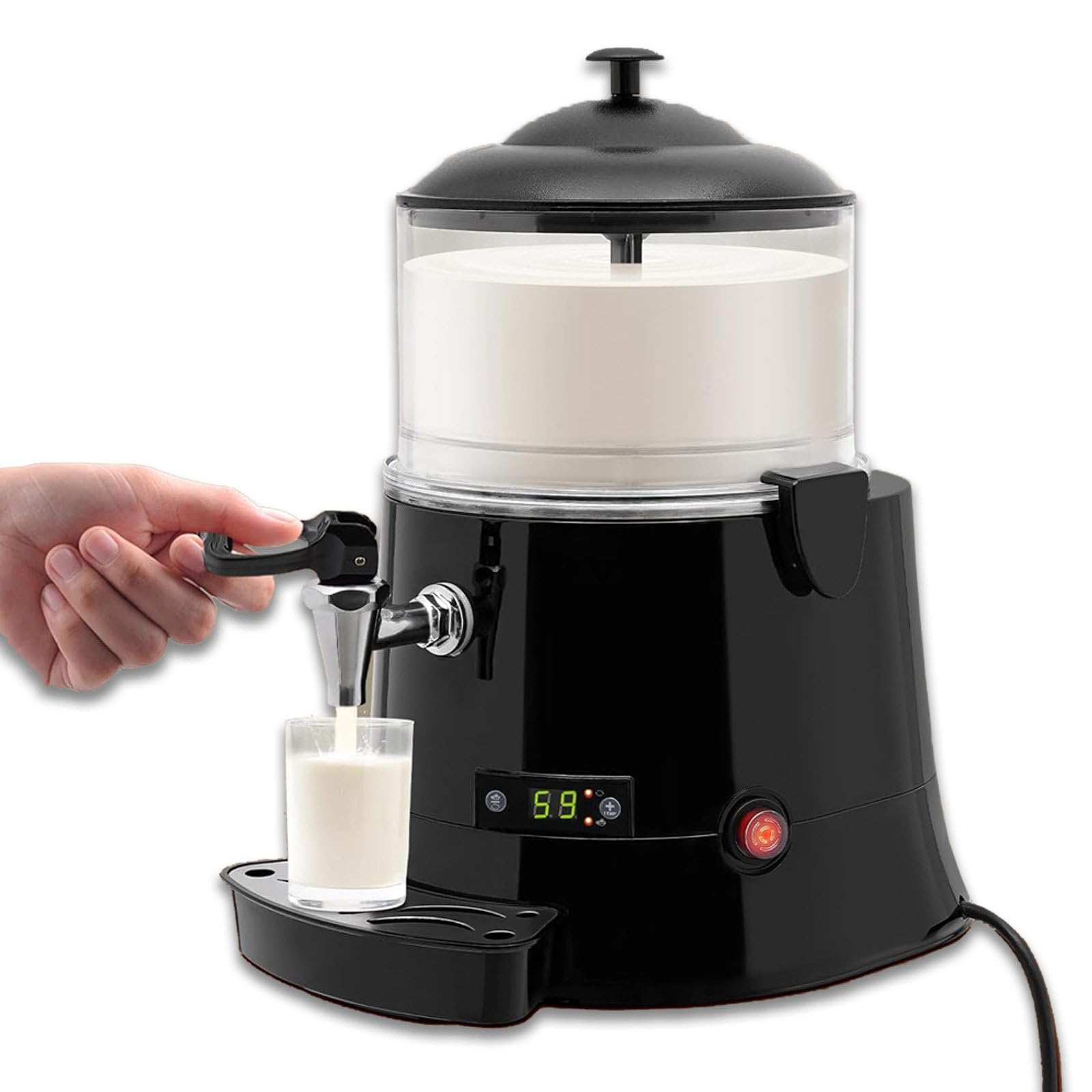 Eastnmythet Large Chocolate Melting Machine 5L/10L Hot Chocolate Maker Commercial with Faucet & Stirring Function, Chocolate Dispenser Warmer,110V 5L