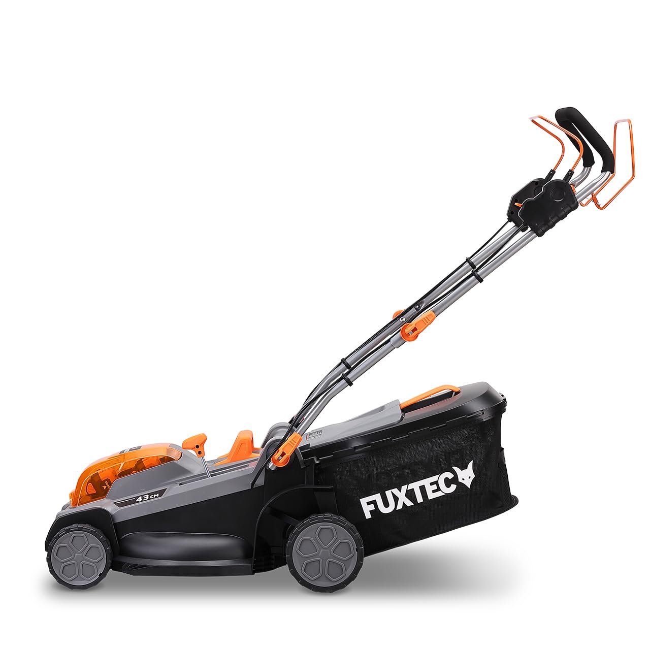 FUXTEC Tagliaerba a batteria FX-E2RM43PRO • 43 cm larghezza taglio • 40V batteria litio • trazione con velocità variabile • funzione mulching • regolazione altezza 25–75 mm