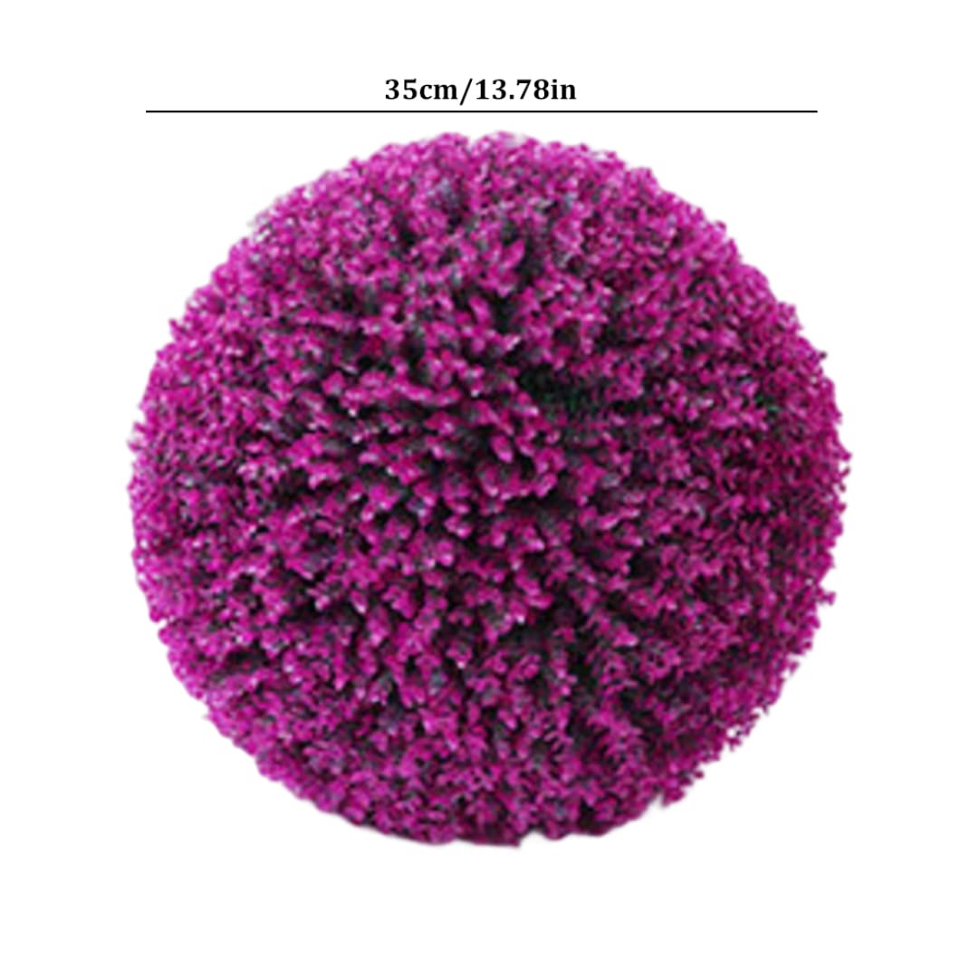 Topiaria Artificiale Palla Decorativa appesa Finta Palla di bosso Pianta per la Decorazione Domestica, Rosso violaceo 35 cm, Finta