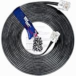 1STec 100M ADSL 2+ RJ11 Modem Extension Cable for BT Infinity Sky Q Talktalk Plusnet EE Vodafone Now Broadband First Utility & Post Office FTTC Fibre/Standard Internet Connections 100 Metre Black