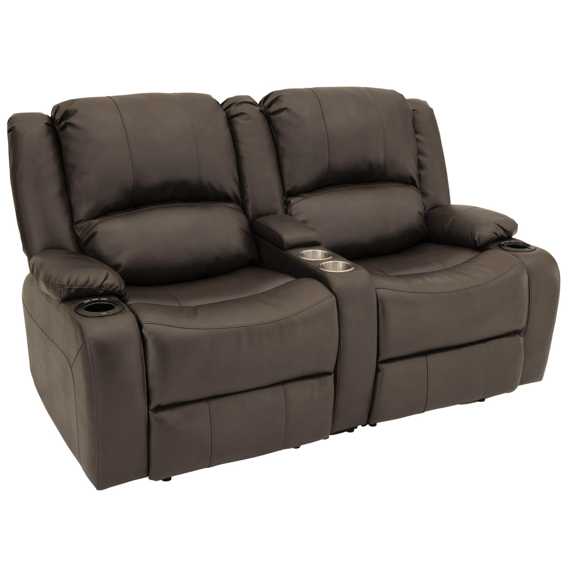 RecPro Charles 64" Powered Recliner RV Sofa with Console and Cupholders | Zero Wall Loveseat for Camper | Wall Hugger Couch with 2023 Updated Fabric (