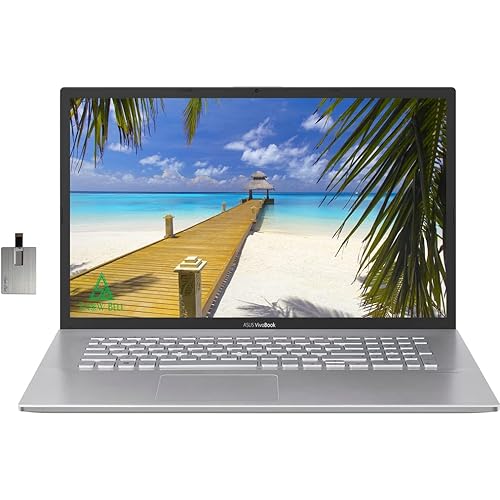 2022 ASUS Vivobook 17.3" HD+ Laptop, Intel 10th Core i5 1035G1, 20GB RAM, 1TB HDD + 256GB PCIe SSD, Intel HD Graphics 500, Chiclet Keyboard, HD Webcam, HDMI, Windows 11 S, Silver, 32GB USB Card