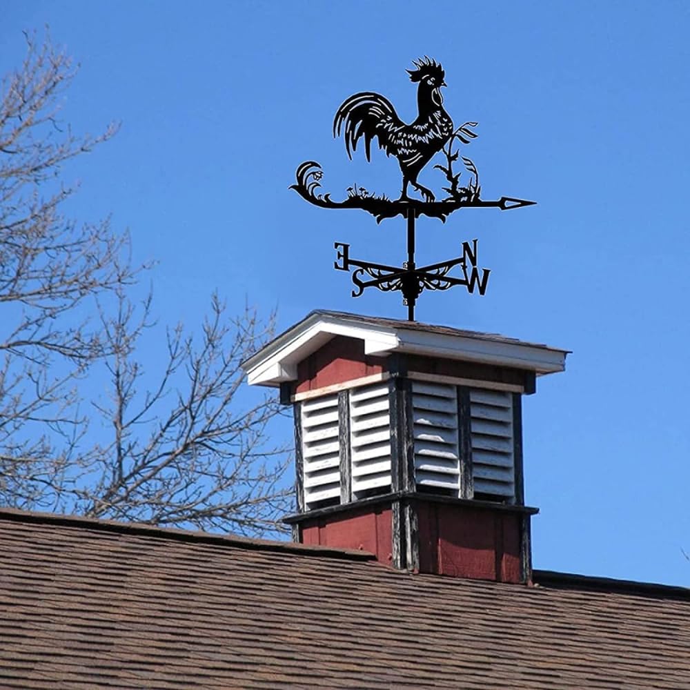 Segnavento in metallo a forma di gallo, scultura tradizionale in ferro per giardino, tetto e fattoria, decorazione a banderuola e banderuola