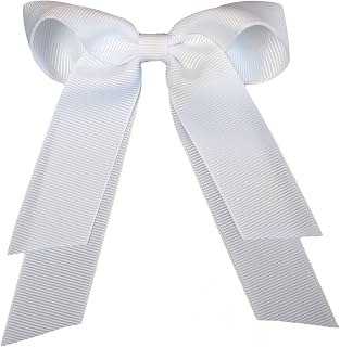 MeiMei - Handmade Hair Bow,Girls Hair Accessories,School Bow matching school uniform,bobbles clips (clip/clips, 1pc 3.5 * 5.5" Cheer25 Bow, white)