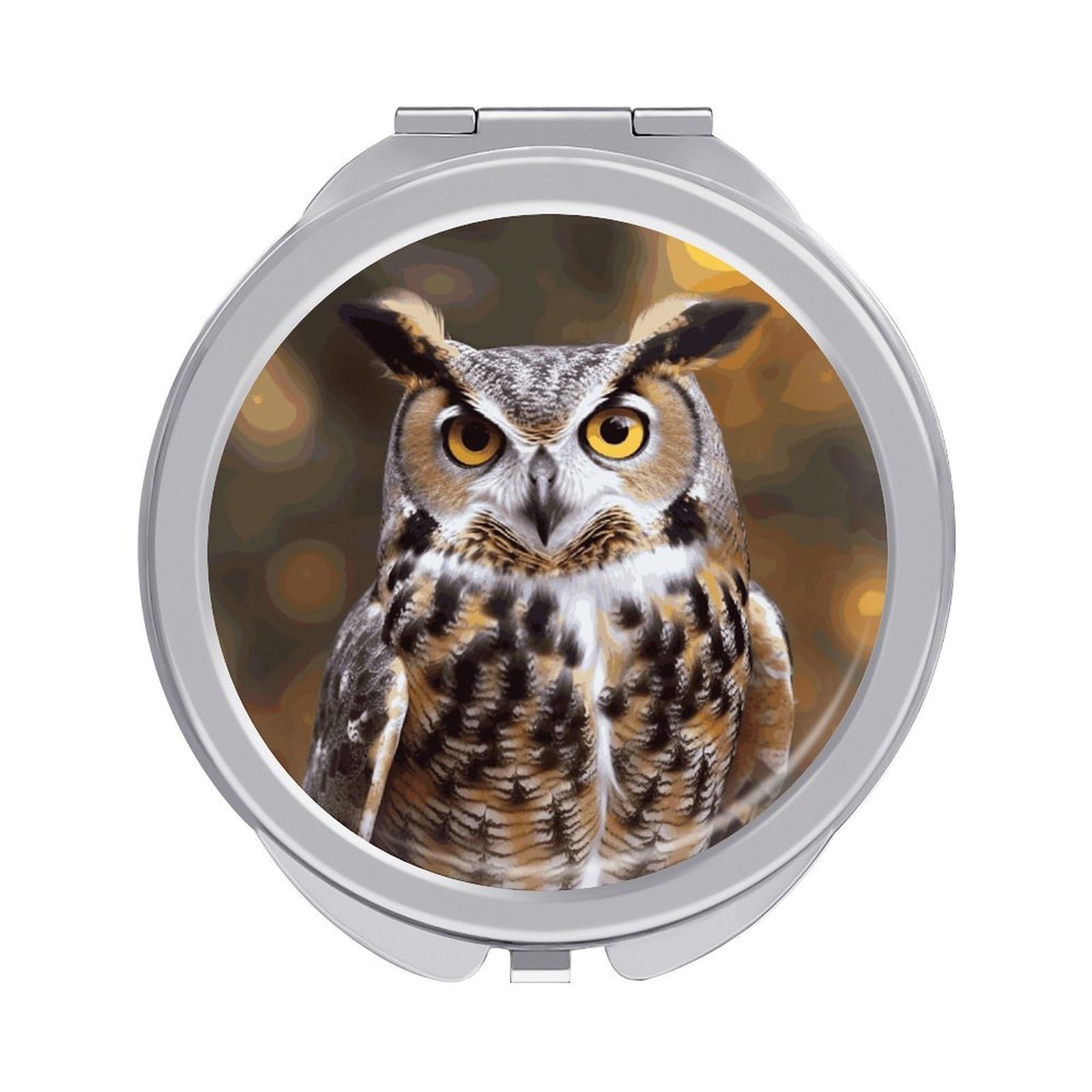 JTREHY Owl Birds Makeup Mirror Portable Folding Mirror Compact Travel Mirrors 2-Sided Round Pocket Mirrors Cute Handheld Beauty Mirror for Handbag Purse for Women Gift
