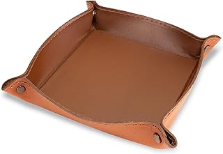 Handmade Genuine Leather Collapsible Dice Tray for Dungeon and Dragons and Other RPG Games (Brown)