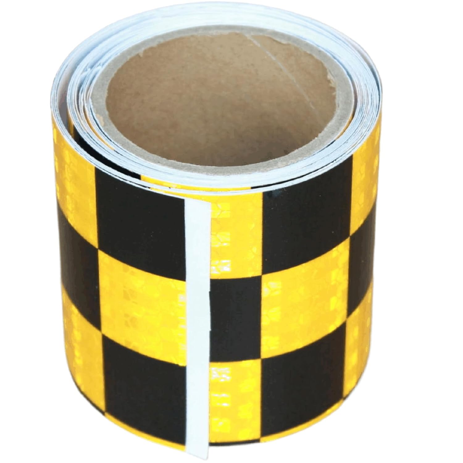 Yellow and Black Reflective Tape 3 inch, Outdoor Waterproof Hazard Conspicuity Warning Industrial Marking Tape (11 feet)