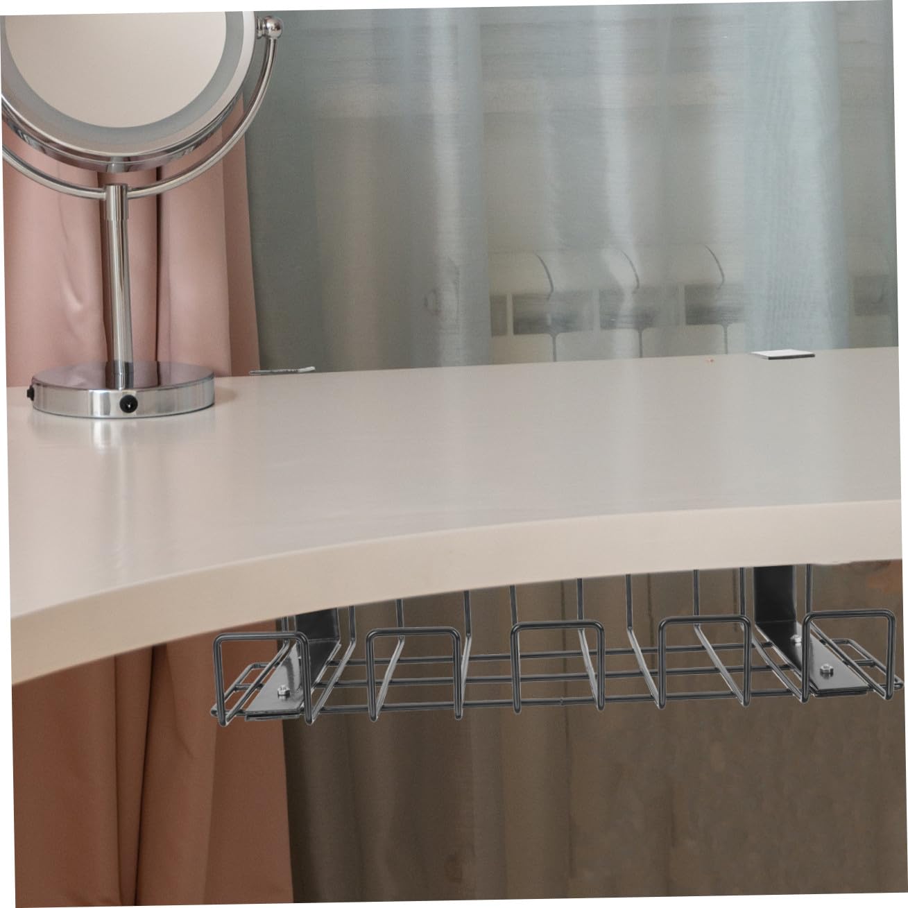 Support de Rangement de Câbles en Fer Noir, Structure Robuste | Organisation des Fils, Format 1 Pièce, Usage Maison et Bureau, Support Polyvalent pour Installation sous Table
