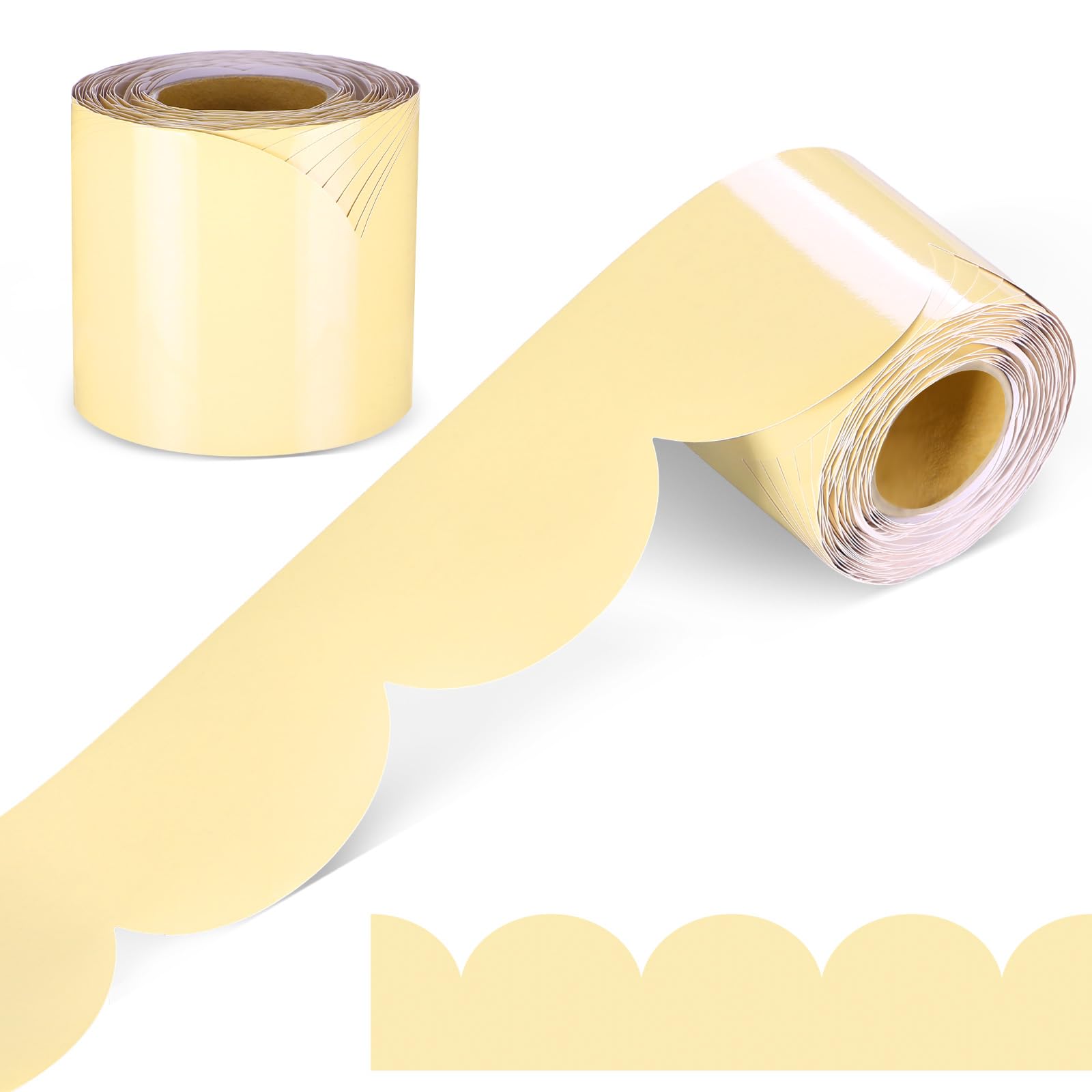 65 ft Yellow Scalloped Border Trim Pastel Rolled Classroom