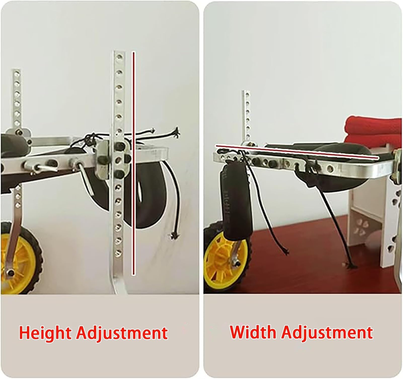 Wózek inwalidzki dla psów 10-kołowy wózek inwalidzki dla psów, metalowy rehabilitacyjny małych zwierząt, wózki inwalidzkie do ćwiczeń sparaliżowanych(XXS)