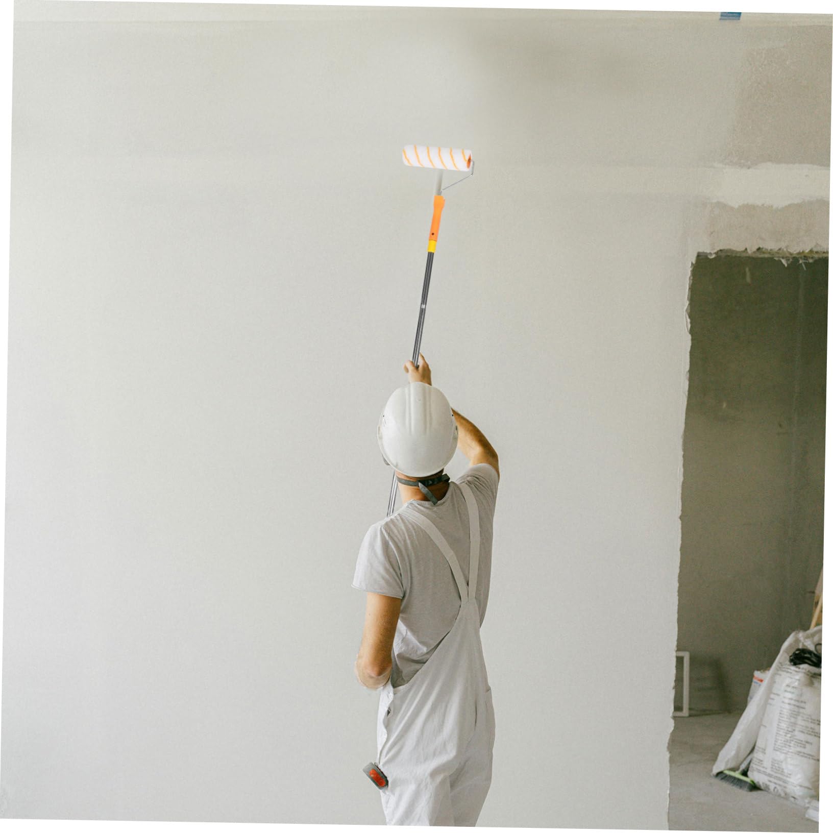 Lurrose Cepillo de Rodillo Telescópico Herramienta para Pintar Paredes de Rodillos de Pintura con Varilla Extensible para Mejoras del Hogar y Pintura de Interiores