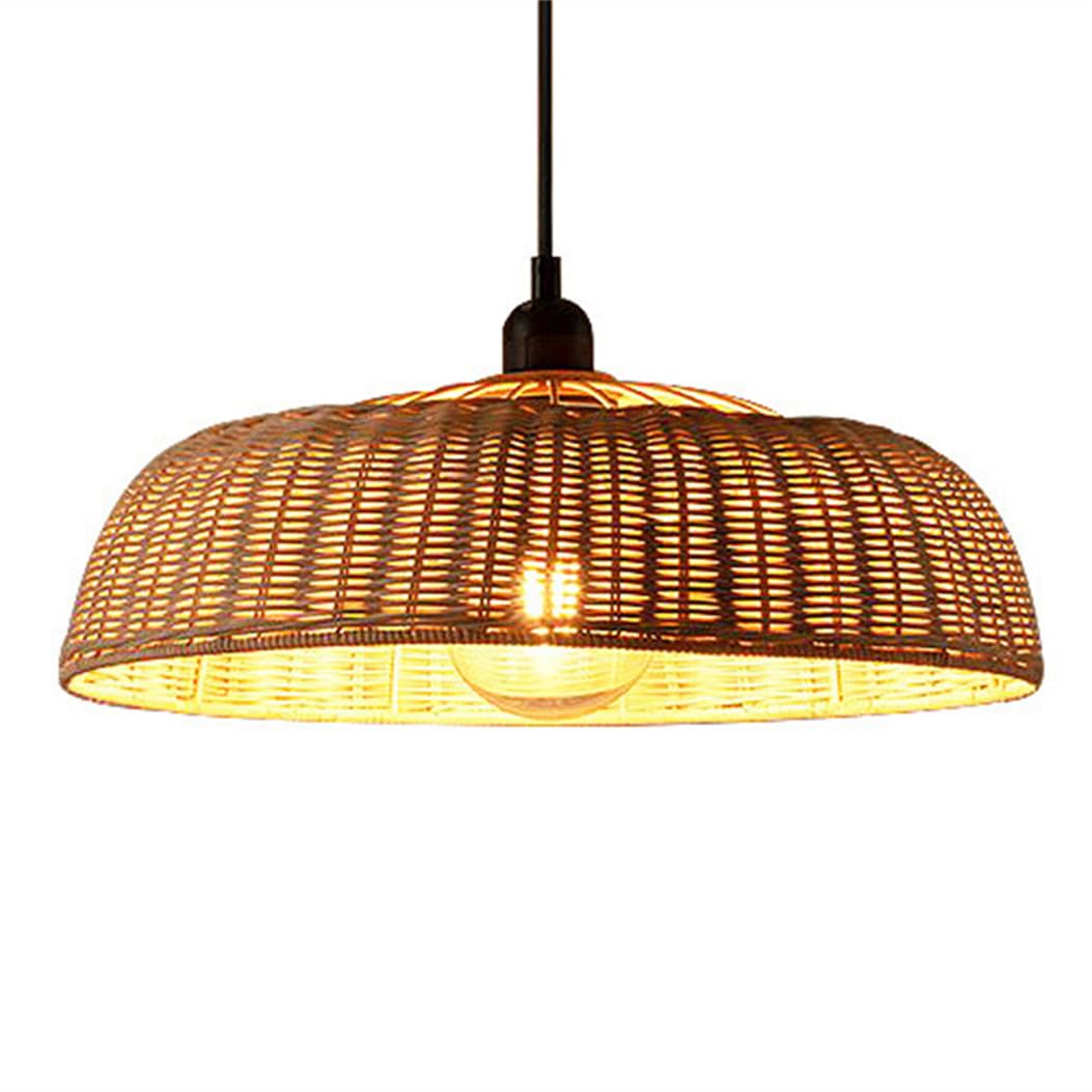 SHUANGZ Pastoral Style Chandelier Classic Bamboo Weaving Pendant Light Retro Wicker Lantern Lighting Fixtures Natural Color Bamboo Hanging Lamp for Living Room Restaurant Bar Counter Cafe