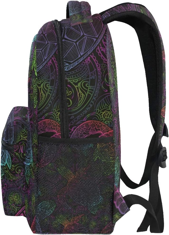 senya School Backpack Boho Sea Turtle Mandala Bookbag for Boys Girls Travel Bag One Size - Image 4