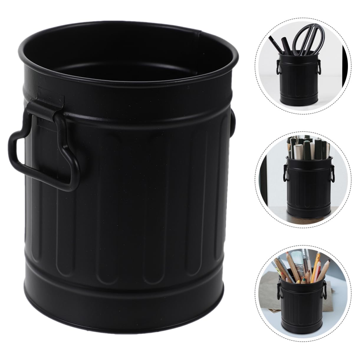SHINEOFI 4 Sätze Stifthalter Für Mülleimer Schreibtisch Set Schreibtisch Box Büroorganizer Stifttaschenlampe Stiftekoffer Make-up-pinselhalter Tischstift-organizer Eisen Black 2 Stück * 4