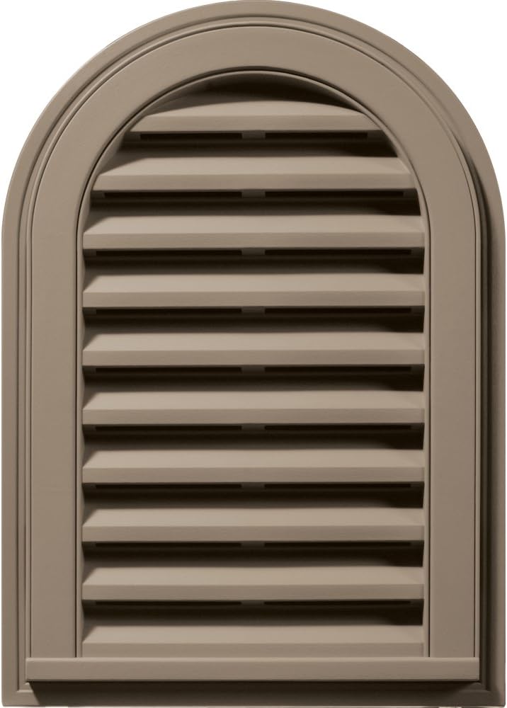 Builders Edge 120081422095 Round Top 095 Vinyl Gable Vents, 14" x 22", Clay
