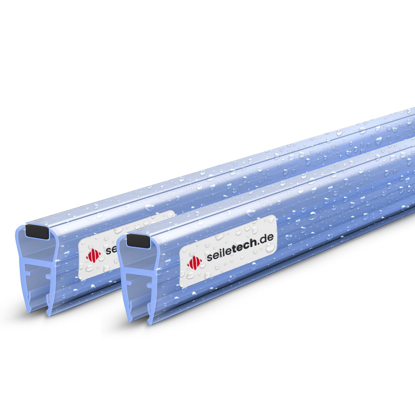 Junta magnética UM04 – 2 x 2 m – Junta para puerta de cristal de 6 mm 7 mm 8 mm – transparente – perfil repelente al agua – Junta de ducha – mampara de ducha – con borde de goma