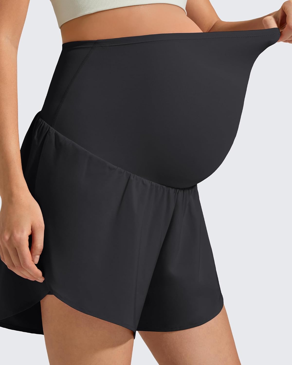 G4Free Chillwhisp Maternity Flowy Shorts for Women Pregnancy Skort with Pocket Built-in Brief Liner - Image 5