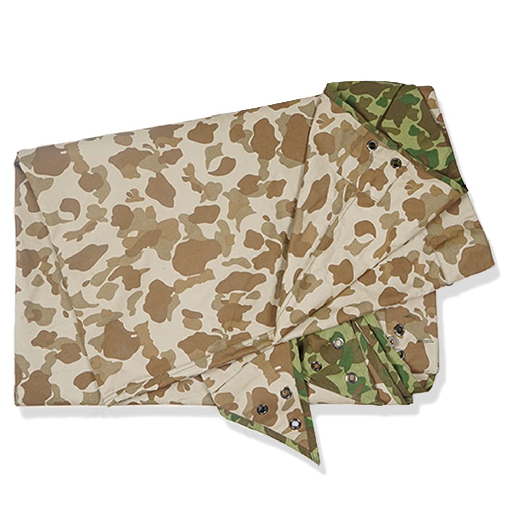 レア　米軍　ポンチョ　軍幕　第二次世界大戦　USMC ダックハンターカモ　タープ WW2 USMC Duck hunter Camo Poncho] 40's 昔から探している