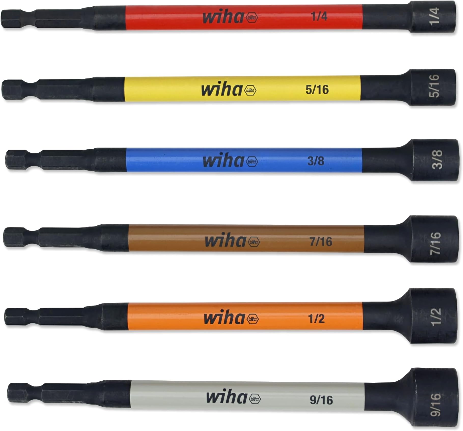 70486 Color Coded Magnetic Nut Setter Set, 6 Inch SAE, 6 Piece