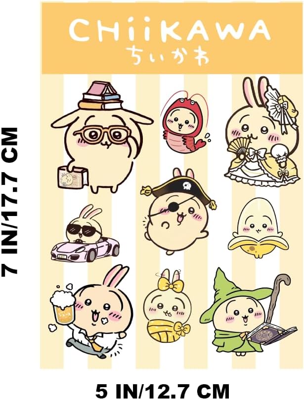 3 Mini Pack Cute Chikawas UV Stickers Peeker Anime Manga Decal Stickers, Ideal for Cars, Laptop, Skateboard, Wall Décor, UV Resistant 2'' x 2.5'' - Image 3