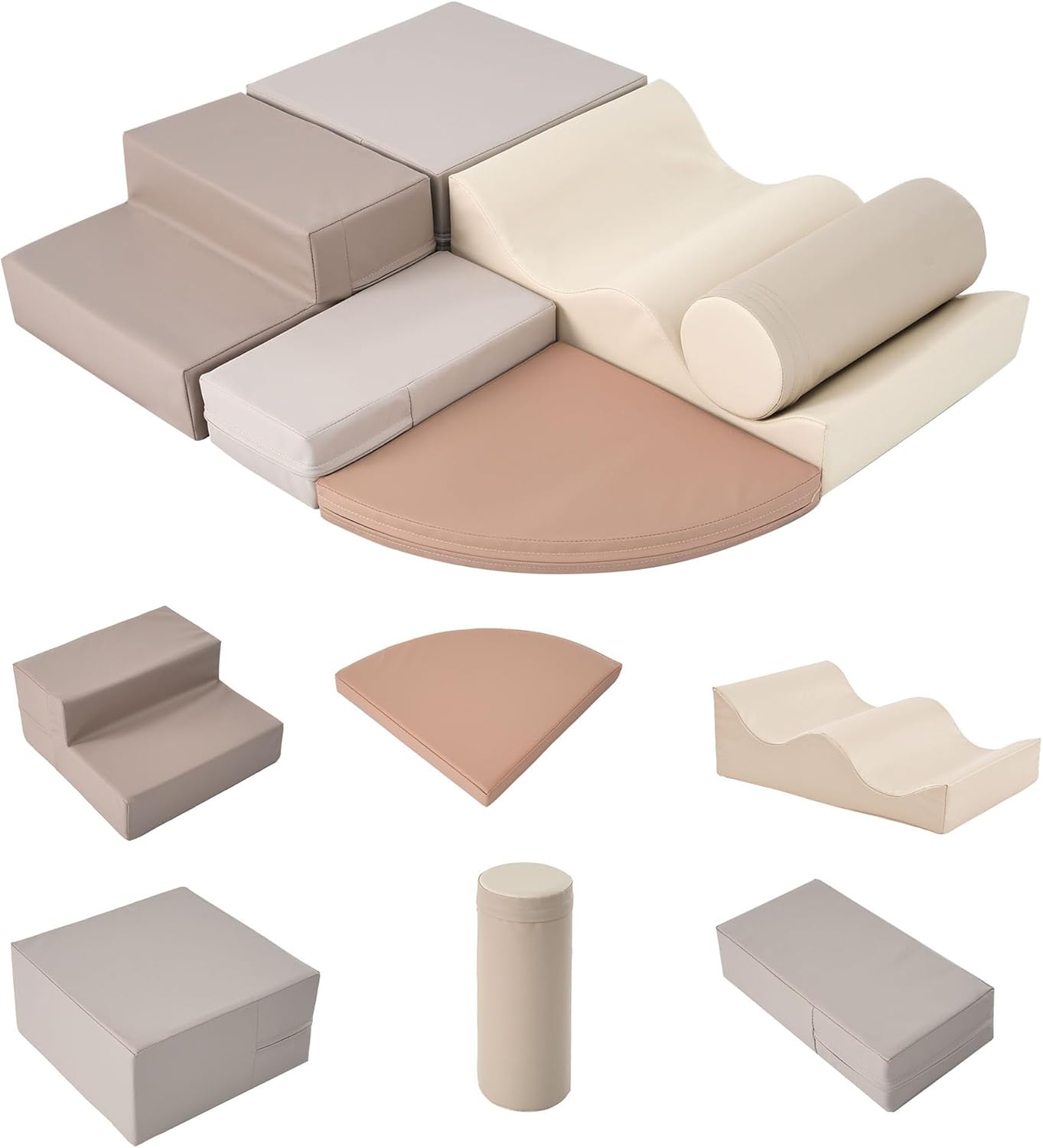 Merax Climbing Toys for Toddlers, Soft Climb and Crawl Playset Indoor Baby Soft Foam Blocks for Climbing, Crawling, 6-Piece