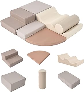 Climbing Toys for Toddlers, Soft Climb and Crawl Playset Indoor Baby Soft Foam Blocks for Climbing, Crawling, 6-Piece