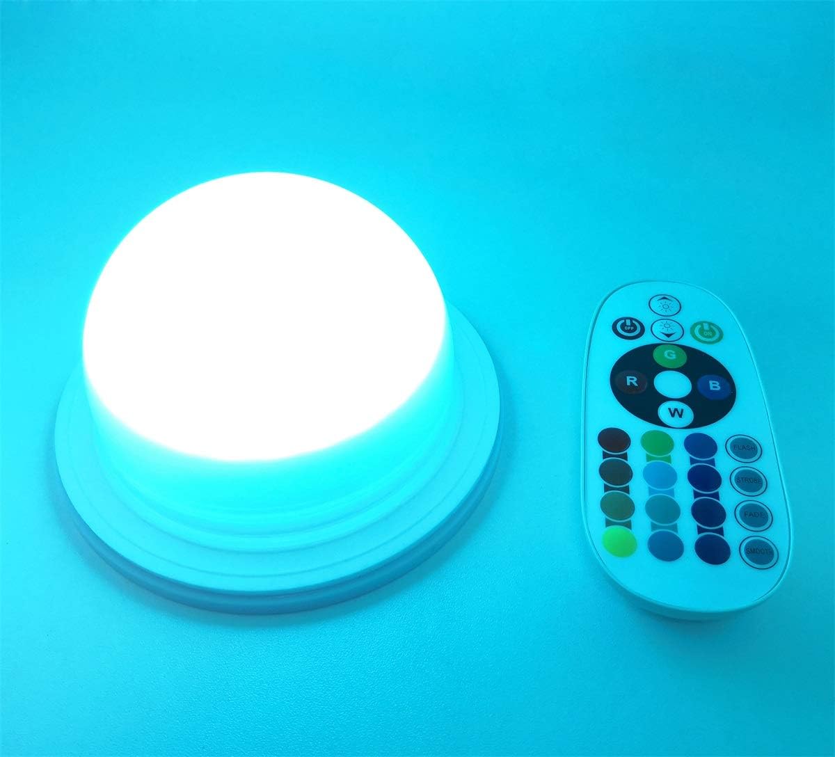 RGB LED Under Table Light Multi Colors Changing Battery Powered Wireless Remote Control Wedding Decoration Lamp for Outdoor Camping Indoor Party Event Birthday Banquet Receptions Illumination