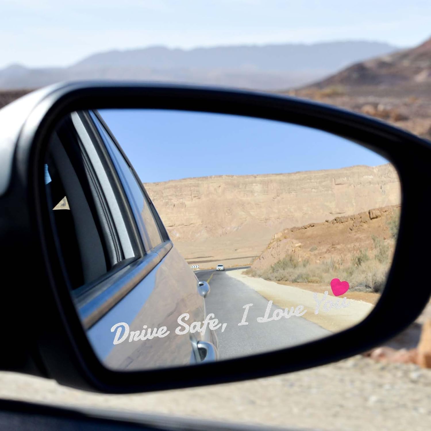 3X Drive Safe, I Love You Rear View Mirror Sticker, Rearview Mirror Decal with Heart Self Affirmations Car Window Decals Makeup Car Mirror Stickers for Women Water Bottle Laptop Gifts(White) image 3