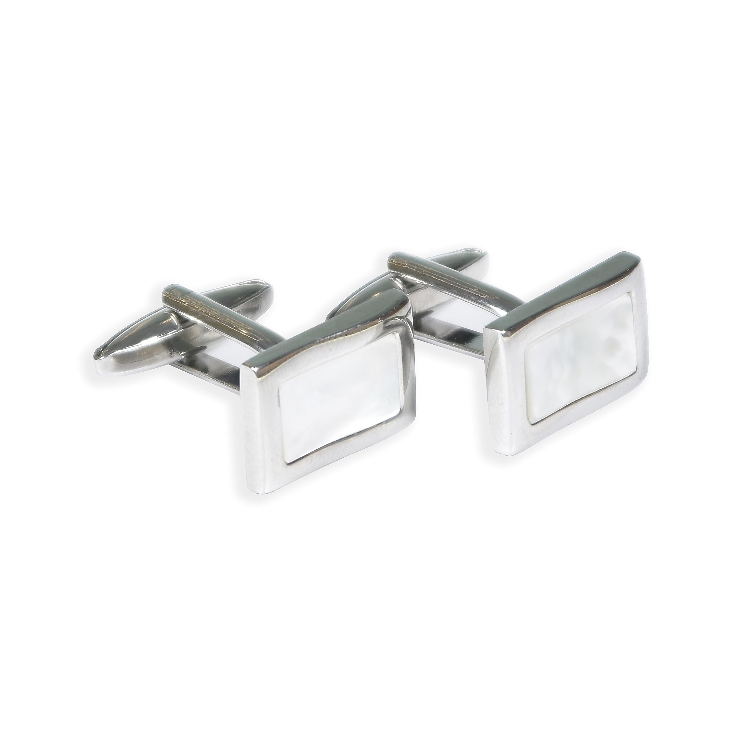 Amelia Silver Stylish Cufflinks For Men | Elegant Rectangular Cufflinks | White Silver Cufflinks Formal | Silver Cufflinks (B0CGNWQGJS) Amazon Price History, Amazon Price Tracker