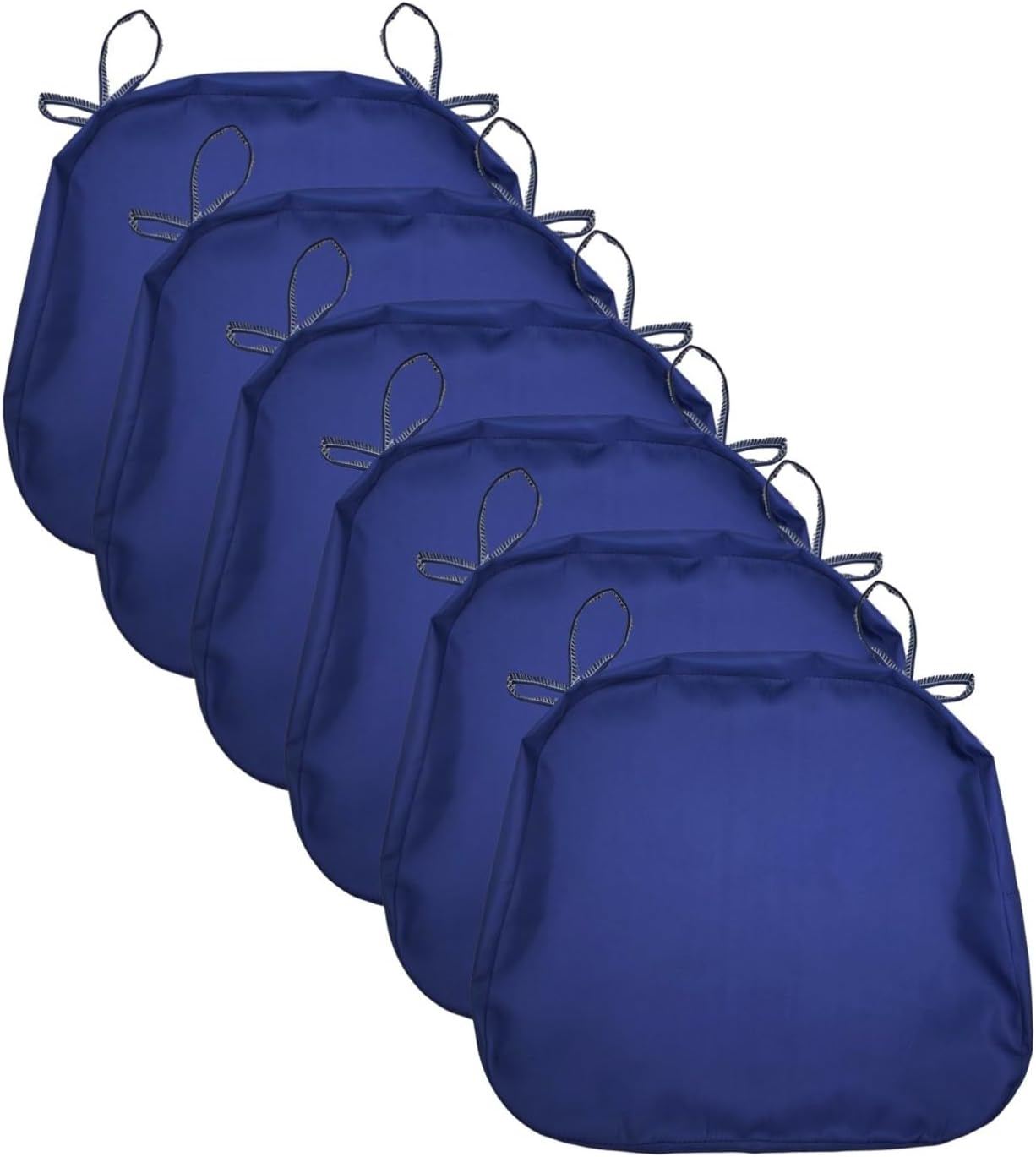 Outdoor Replaceable Waterproof Seat Cushion Covers 17x16x2 Set of 6 for Patio Dining Chairs or Furniture,Non-slip rounded corners on The bottom(Foam Not Included) Blue 6