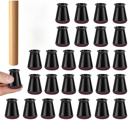Miniatura 37 de 32 protectores rectangulares para patas de silla para madera dura, almohadillas de fieltro de silicona, fundas reductoras de arañazos y ruido