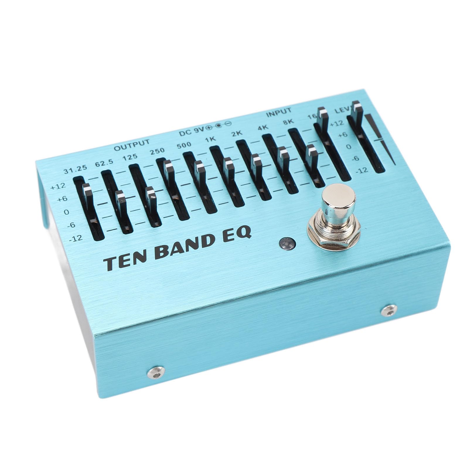 Dioche Band Equalizer 10 10-pasmowy pedał EQ Firmy [Brand Name] — Najwyższej Jakości Aluminiowy Miniefekt Korektora do Gitary Basowej i Elektrycznej, True Bypass, 31,25 Hz–16 KHz, DC 9 V — Idealny dla