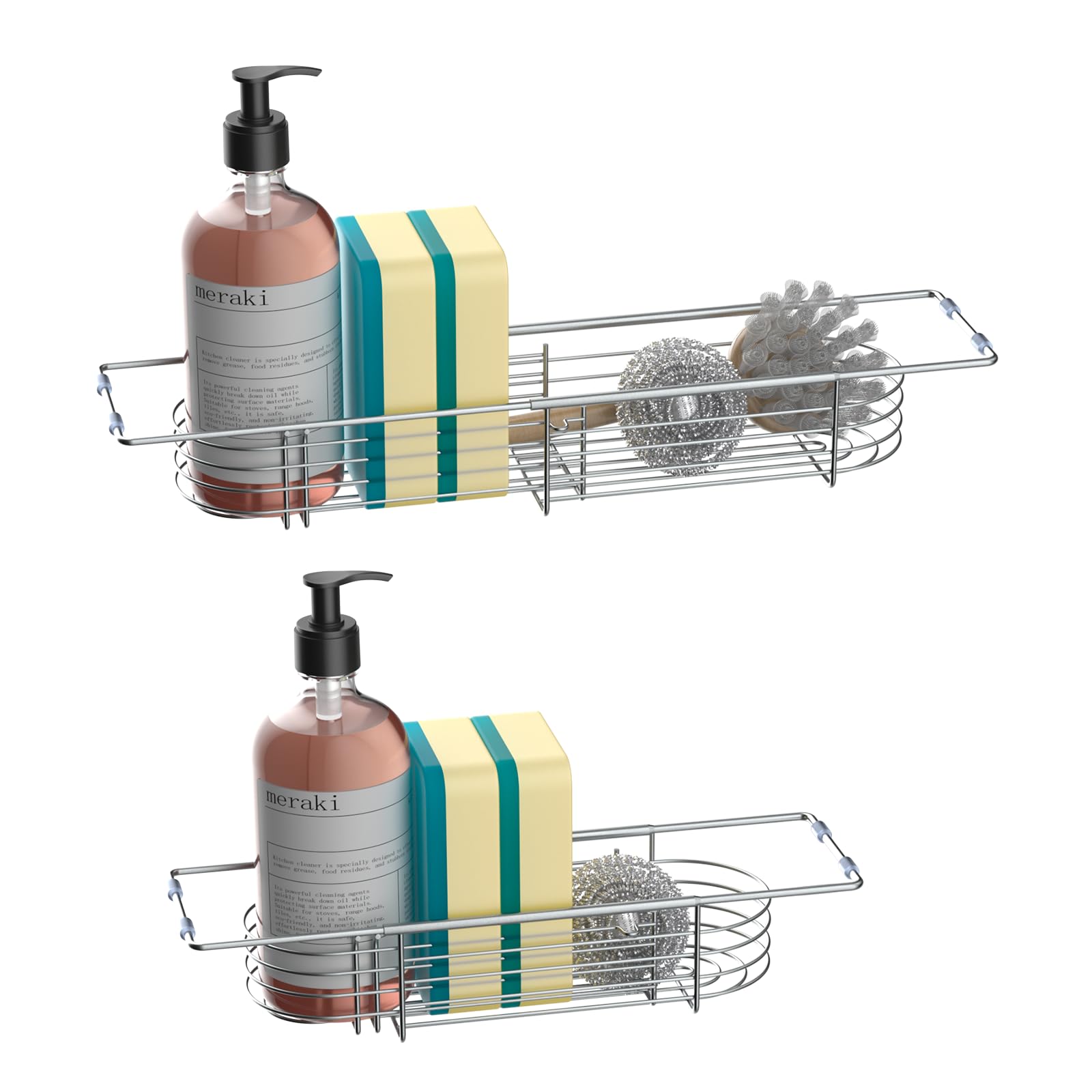 Sink Caddy Sponge Holder Kitchen Sink Organizer Telescopic sink organizer rack for kitchen Expandable 13 4 to 17