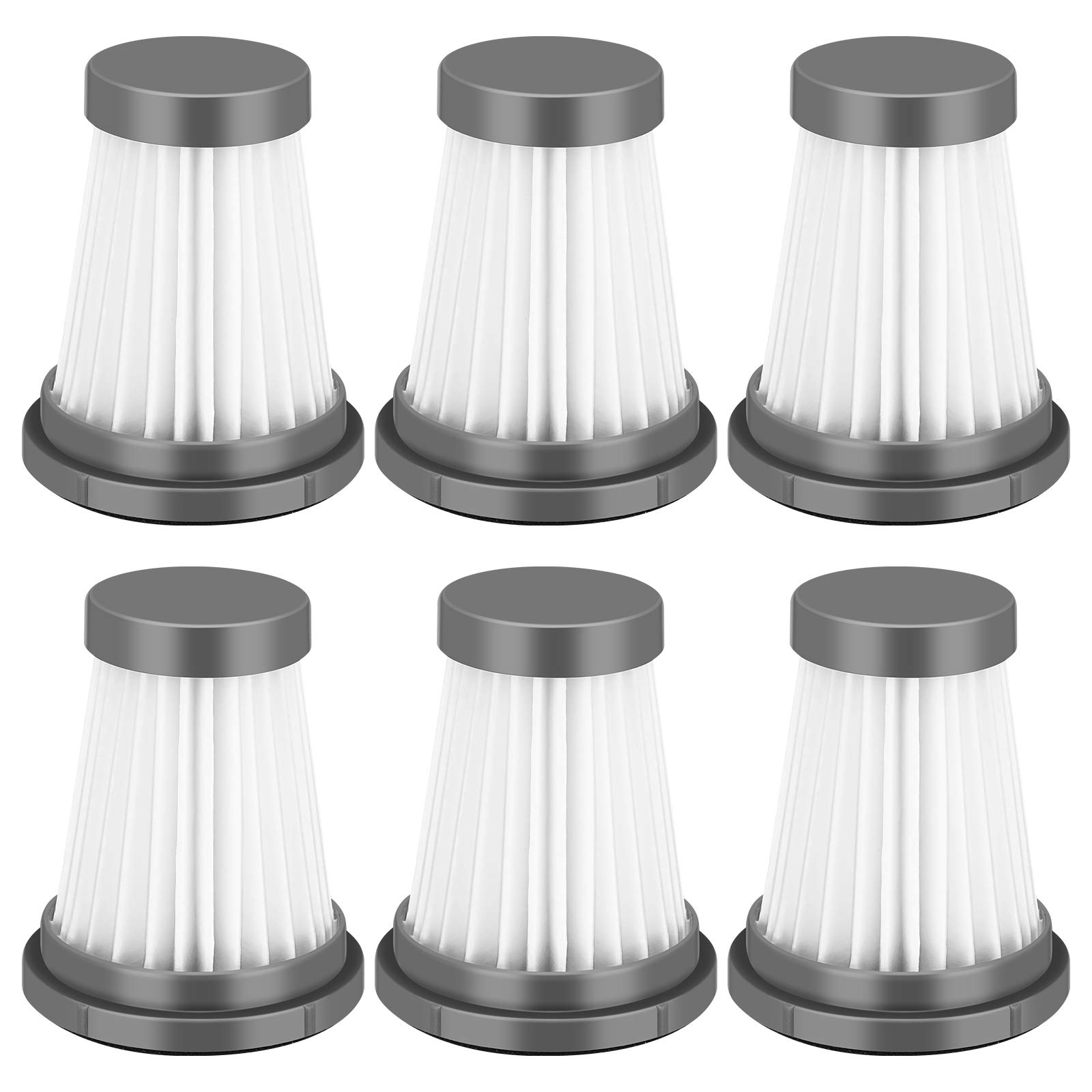 LINNIW 6 Pack Replacement HEPA Filter Compatible with MOOSOO K12, K12 Pro, K13 Cordless Vacuum and Foxnovo13KPA Handheld Vacuum Cleaner