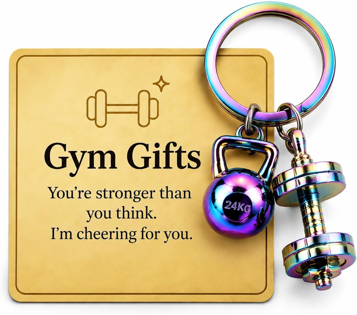 Dumbbell Keychain Gym Bag Charm Fitness Gift Workout Accessory
