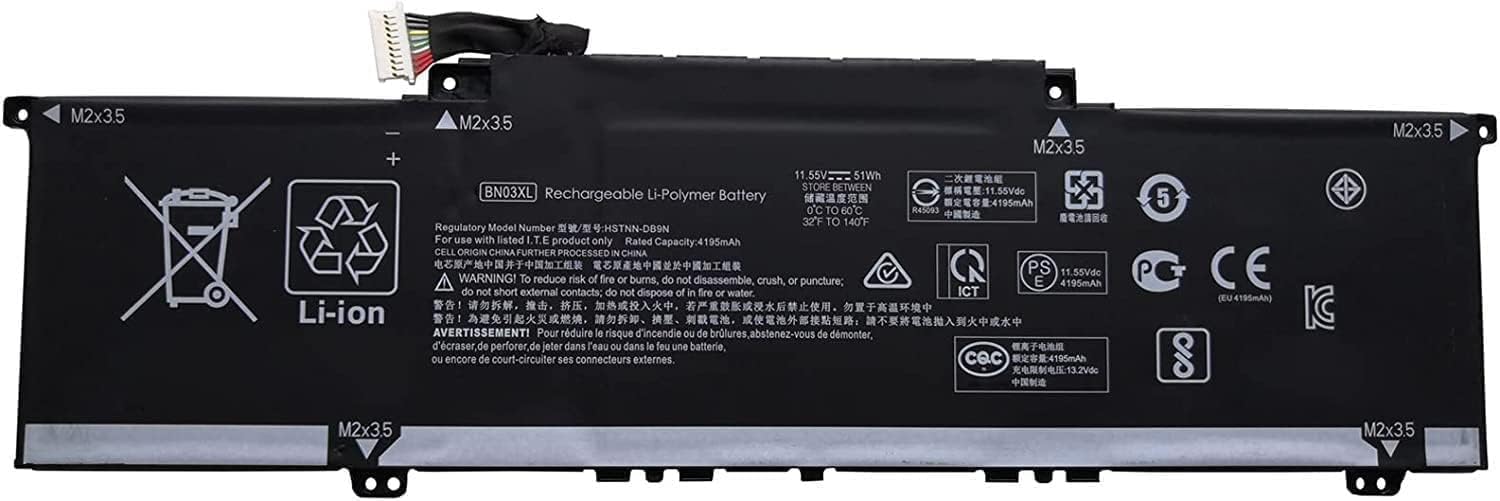 BN03XL HSTNN-DB9N L73965-271 L76985-271 L77034-005 Laptop Battery Replacement for HP Envy 13 13-ba 13-AR 13-AY Envy X360 15 2020 15-ED 15M-EE 15M-EE0013DX 15M-EE0023DX Series(11.55V 51Wh)