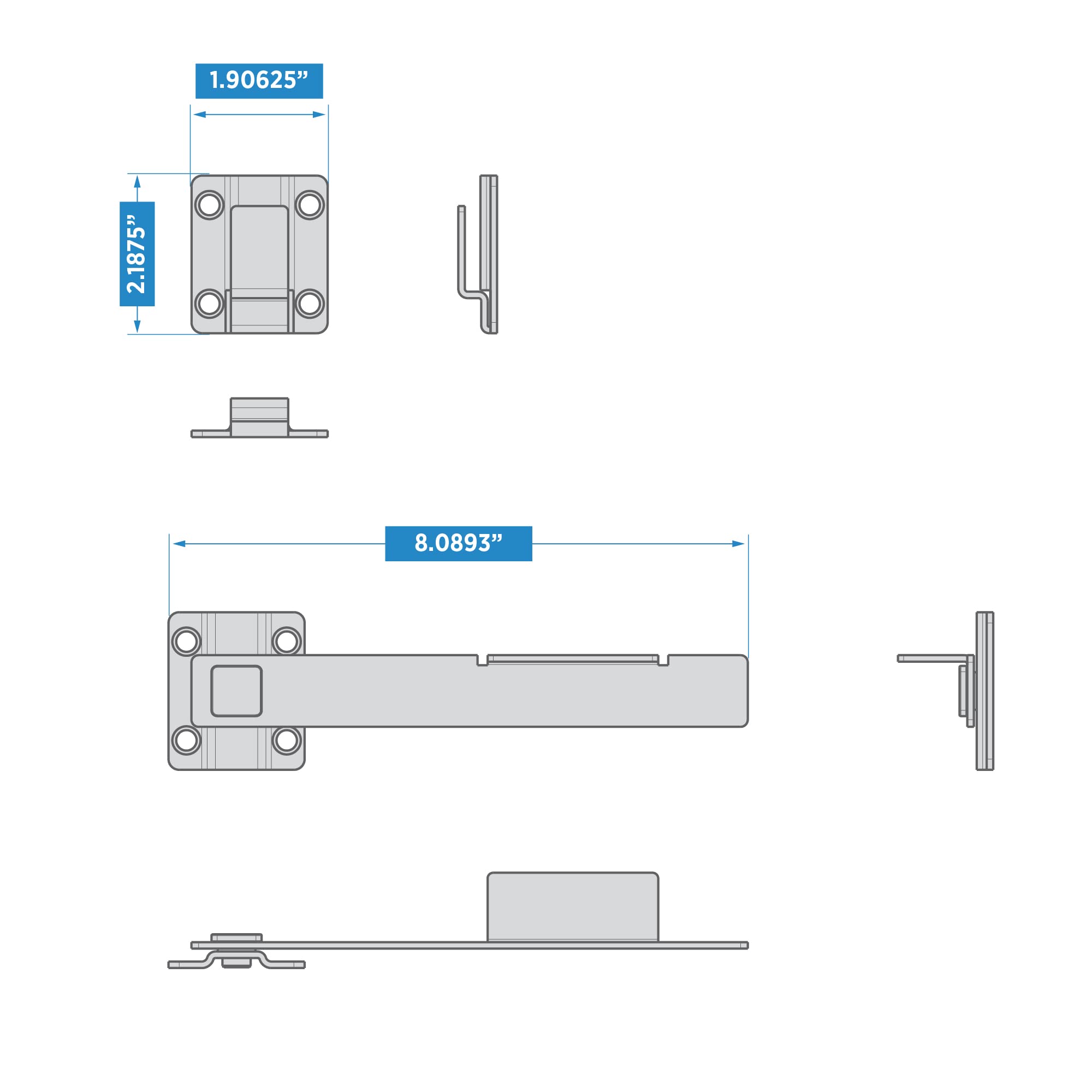 National Hardware N166-023 20,9 cm nowoczesny czarny zatrzask do bramy