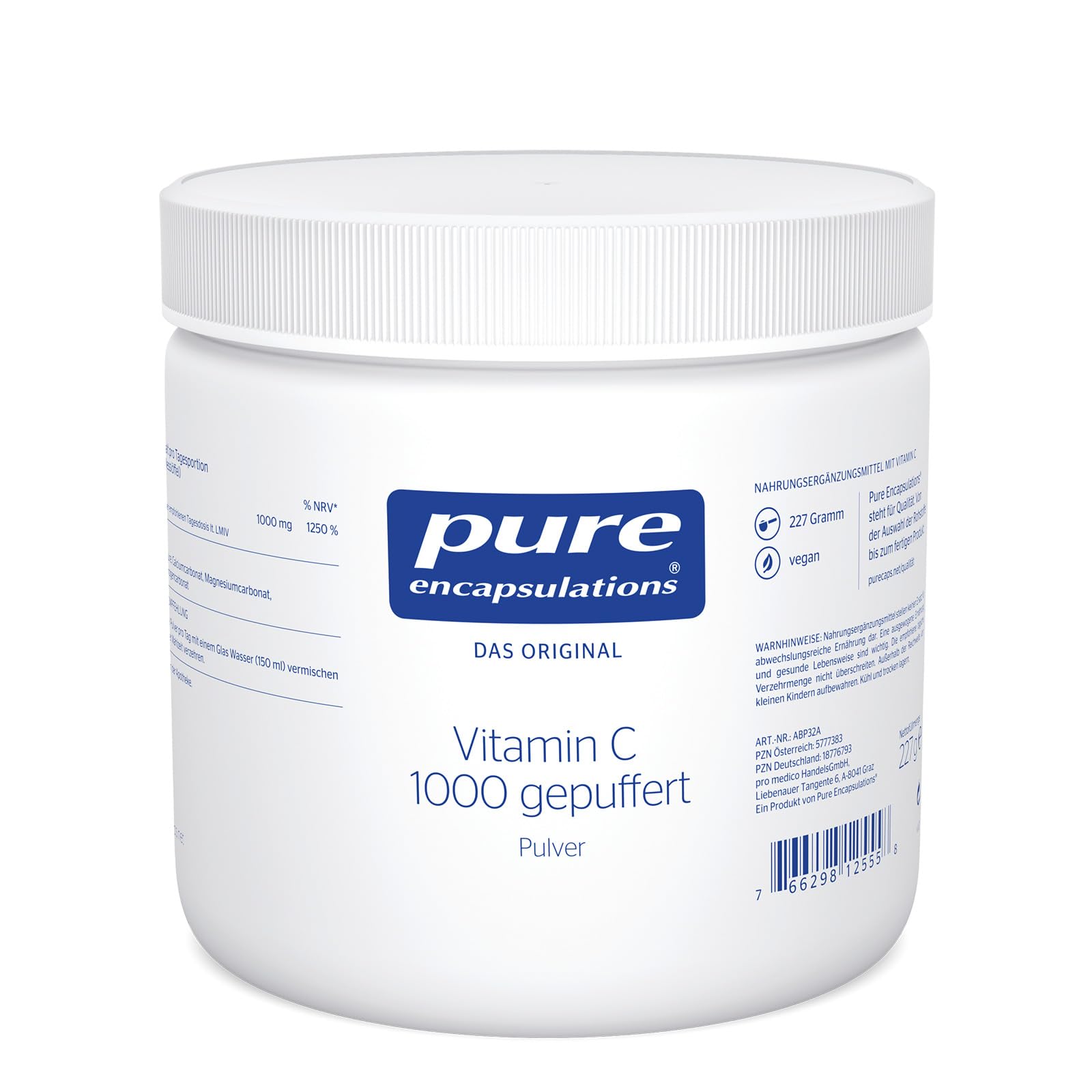 Pure Encapsulations - Vitamin C 1000 gepuffert - Hochdosiert, um das Immunsystem zu Stärken - Unterstützt normale Kollagenbildung - 227g Pulver