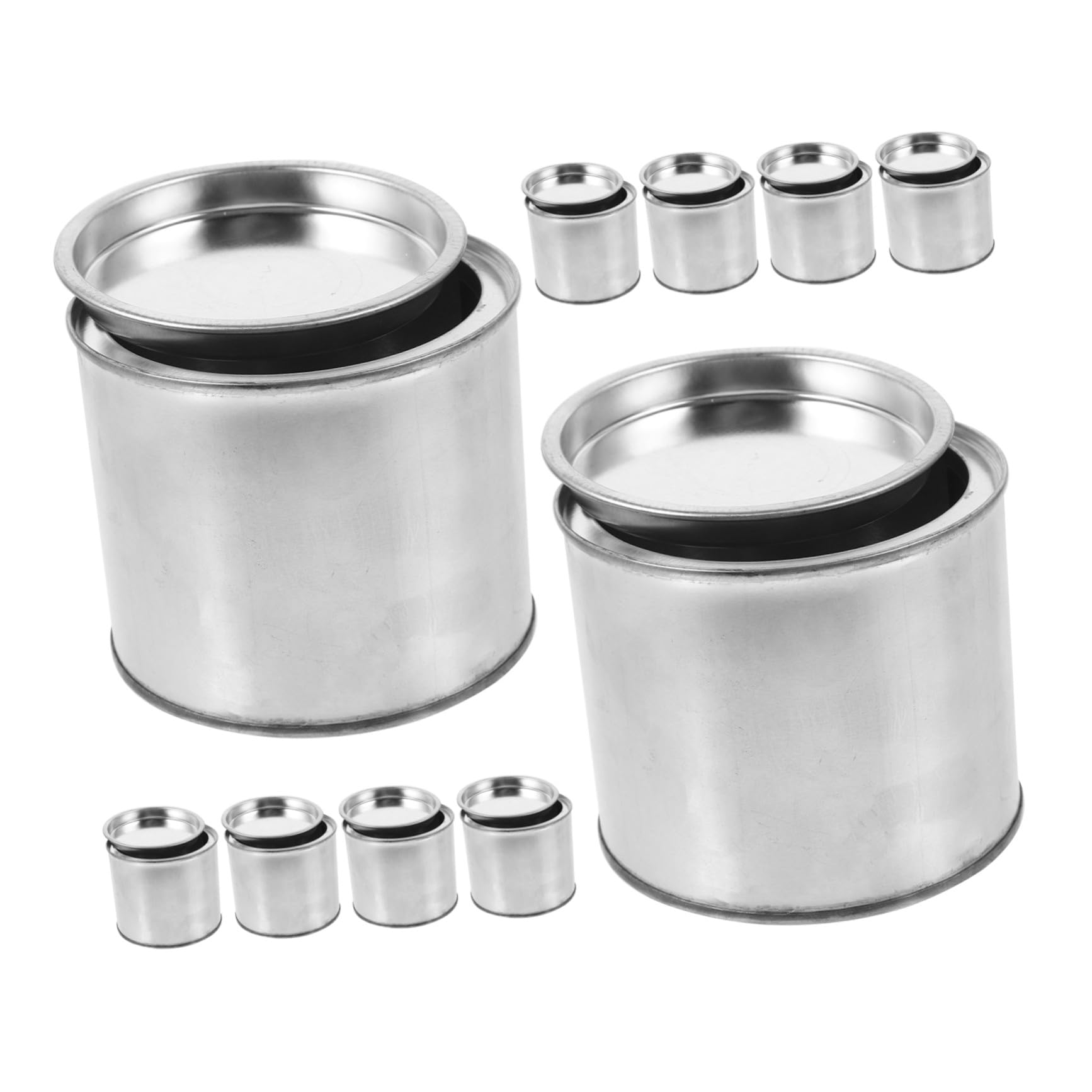 Kisangel 10 Unidades De Contenedores De De Pintura Latas De Metal Contenedores Redondos con Tapa Cubos De Pintura Vacíos Latas De Almacenamiento De Tinta