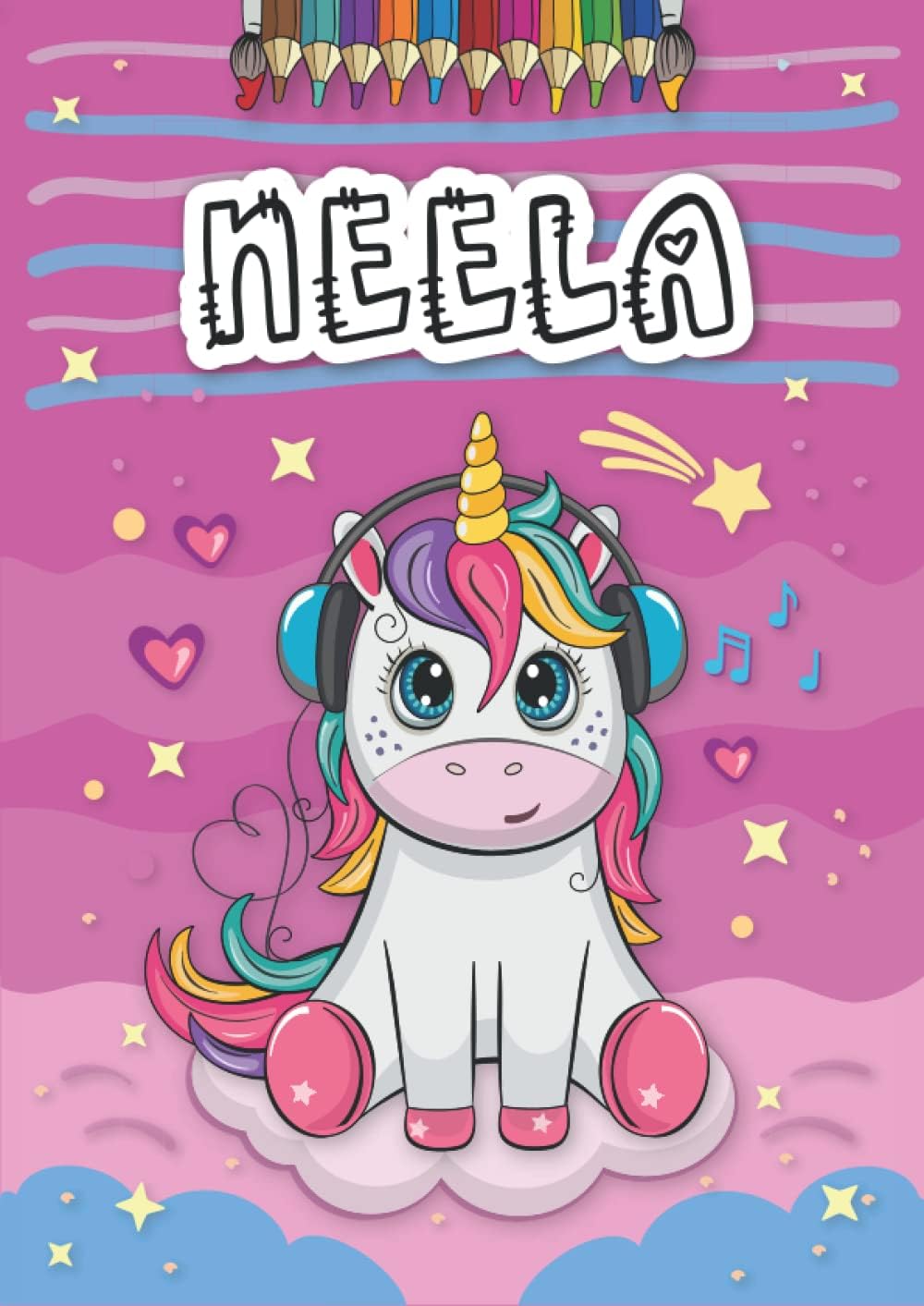Neela: Livre de coloriage personnalisé pour Neela | Licorne | Cadeau d'anniversaire pour fille ... | 4 à 8 ans | 25 motifs de licorne avec le prénom Neela, Grand format A4 (21 x 29.7 cm)