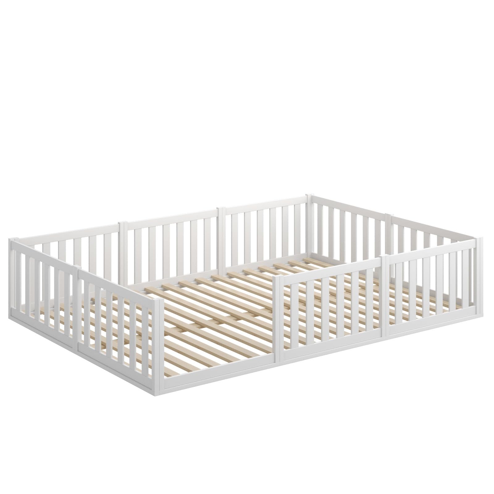 CADANI Letto Montessori TESO 120x200 – 200 kg portata, ingresso regolabile, rete arrotolabile, letto-bambini bianco