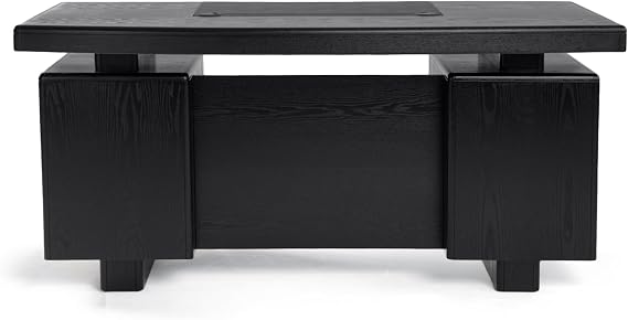 ZURI Modern Monroe Desk - Fixed Height - Black